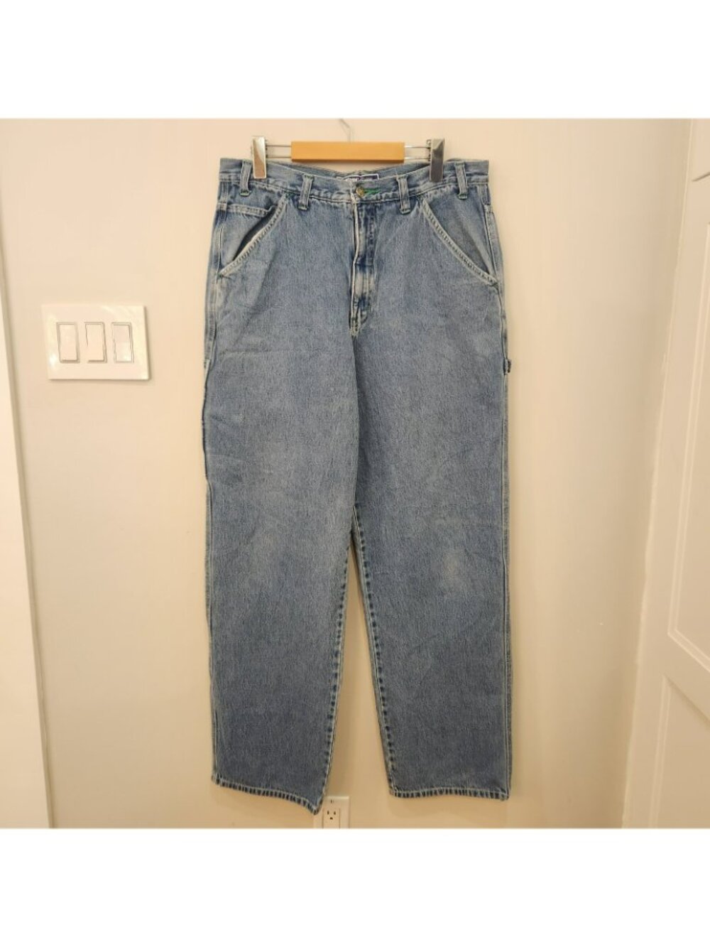 Vintage Oshkosh Classic Carpenter Jeans Blue Medium Wash Mens 34x34 90s Baggy